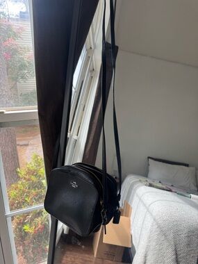 Coach Black Pebbled Leather Mini Crossbody Bag